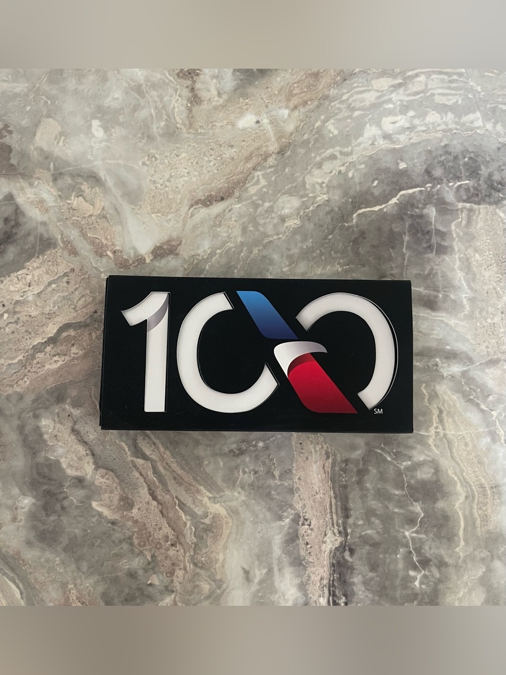 American Airlines 100 Year pin- Black, Red, Blue